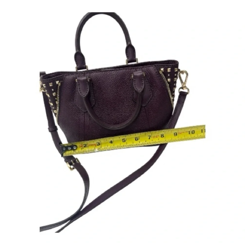 Michael Kors Dark Purple Studded Satchel  Rare XS Aria Studded Satchel Crossbody